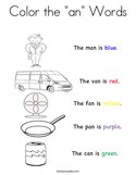 Color the "an" Words Coloring Page