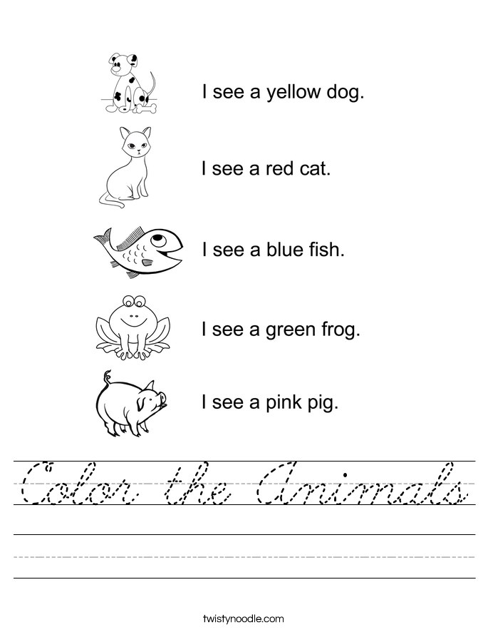 Color the Animals Worksheet