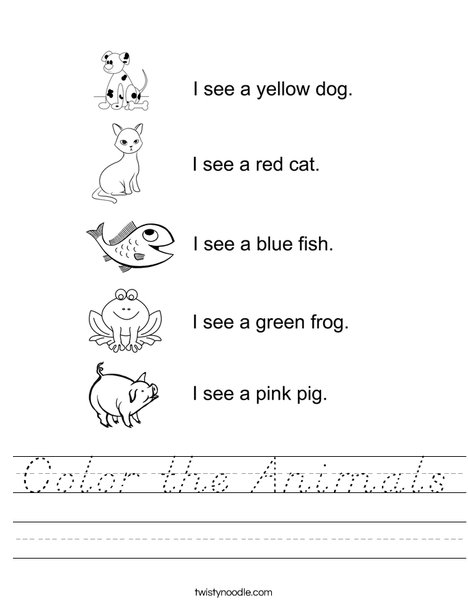 Color the Animals Worksheet