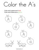 Color the A's Coloring Page