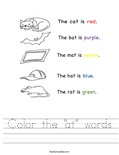 Color the "at" words Worksheet