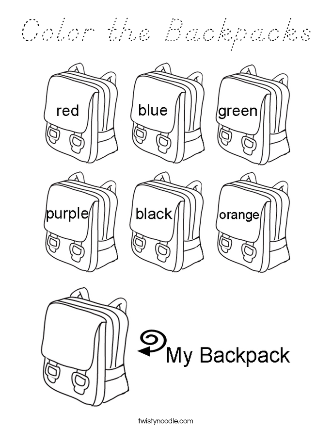 Color the Backpacks Coloring Page