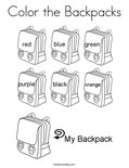 Color the Backpacks Coloring Page