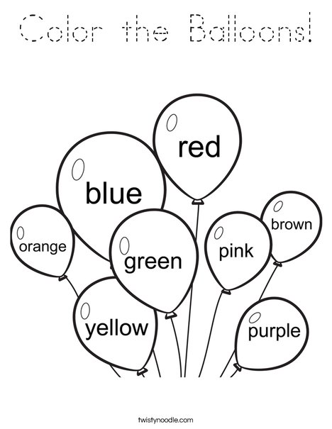 Color the balloons Coloring Page