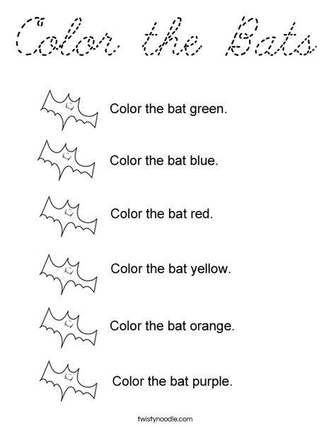 Color the Bats Coloring Page