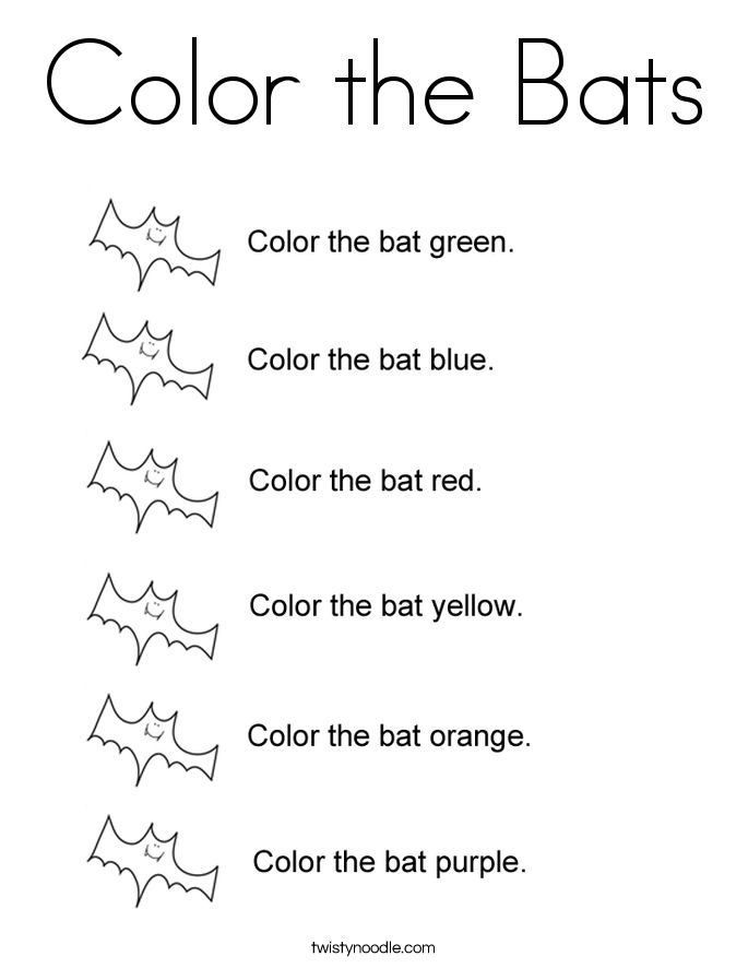 Color the Bats Coloring Page