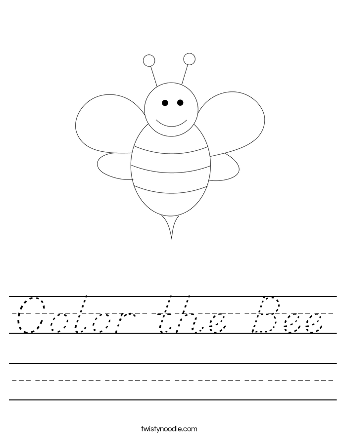 Color the Bee Worksheet