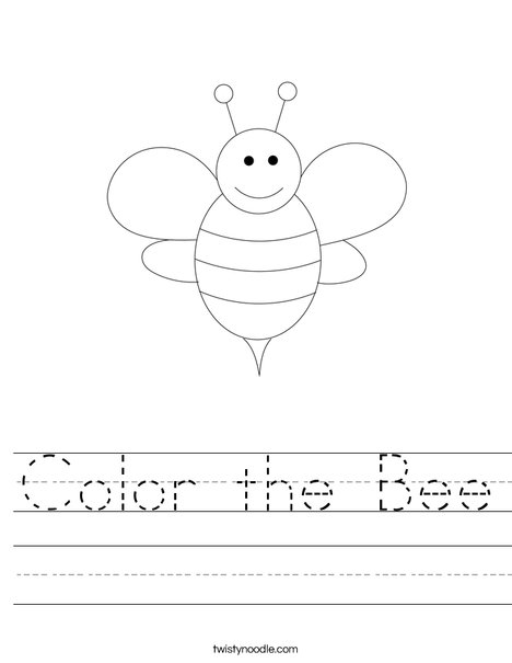 Color the Bee Worksheet