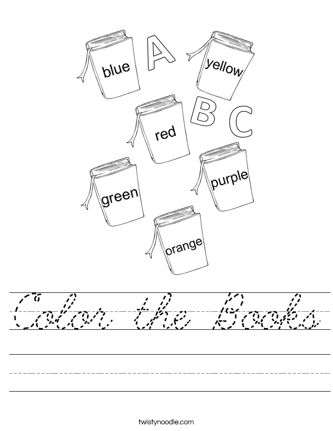 Color the Books Worksheet