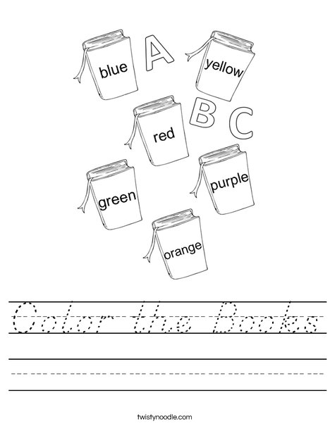 Color the Books Worksheet