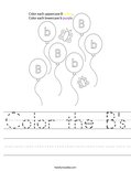 Color the B's Worksheet