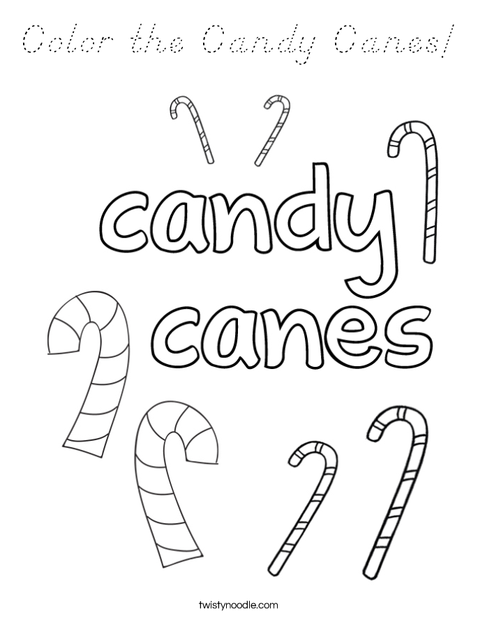 Color the Candy Canes! Coloring Page