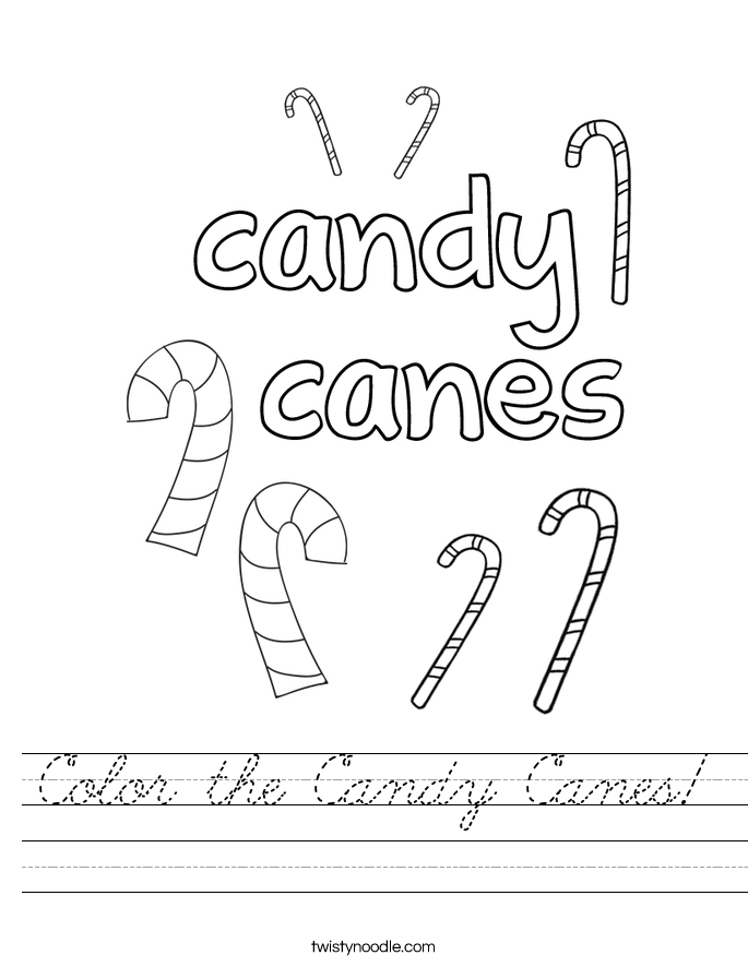 Color the Candy Canes! Worksheet