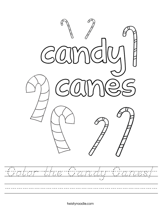 Color the Candy Canes! Worksheet