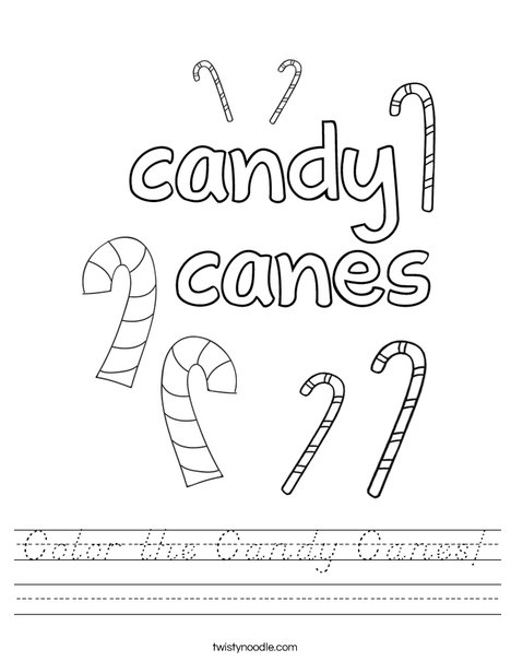 Color the Candy Canes Worksheet