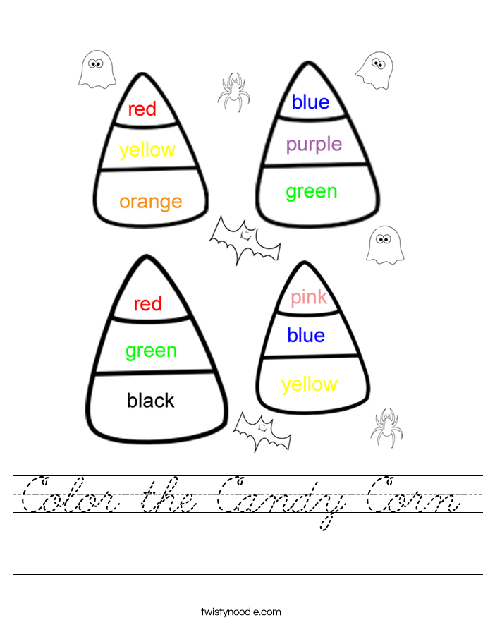 Color the Candy Corn Worksheet