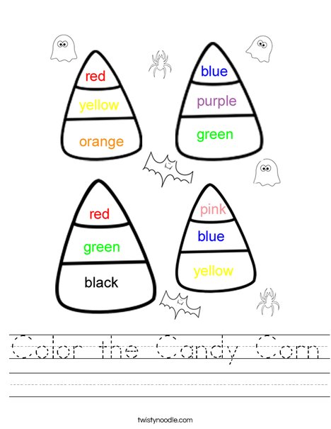 Color the Candy Worksheet