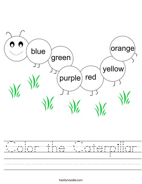 Color the Caterpillar Worksheet