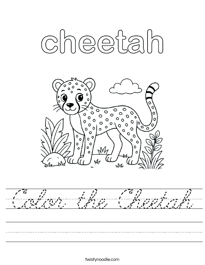 Color the Cheetah Worksheet