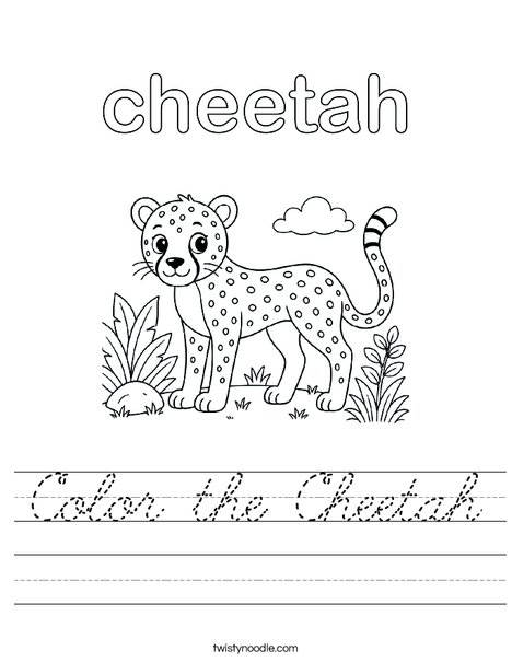 Color the Cheetah Worksheet