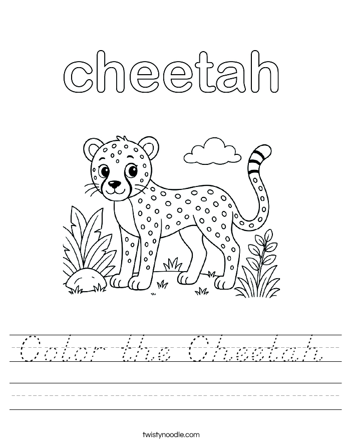 Color the Cheetah Worksheet