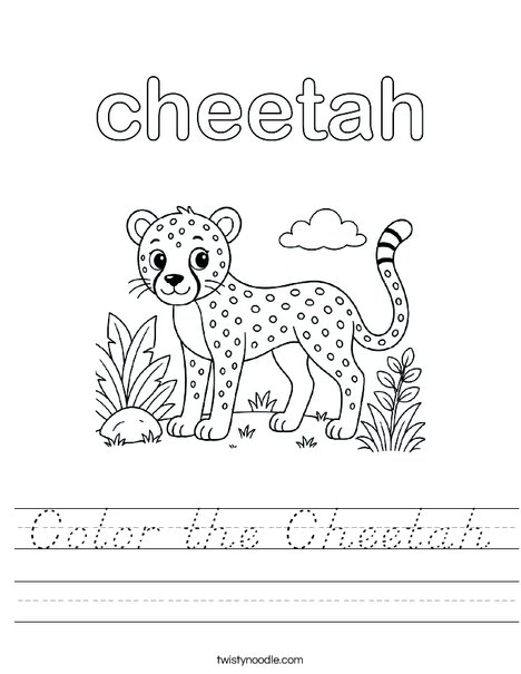 Color the Cheetah Worksheet