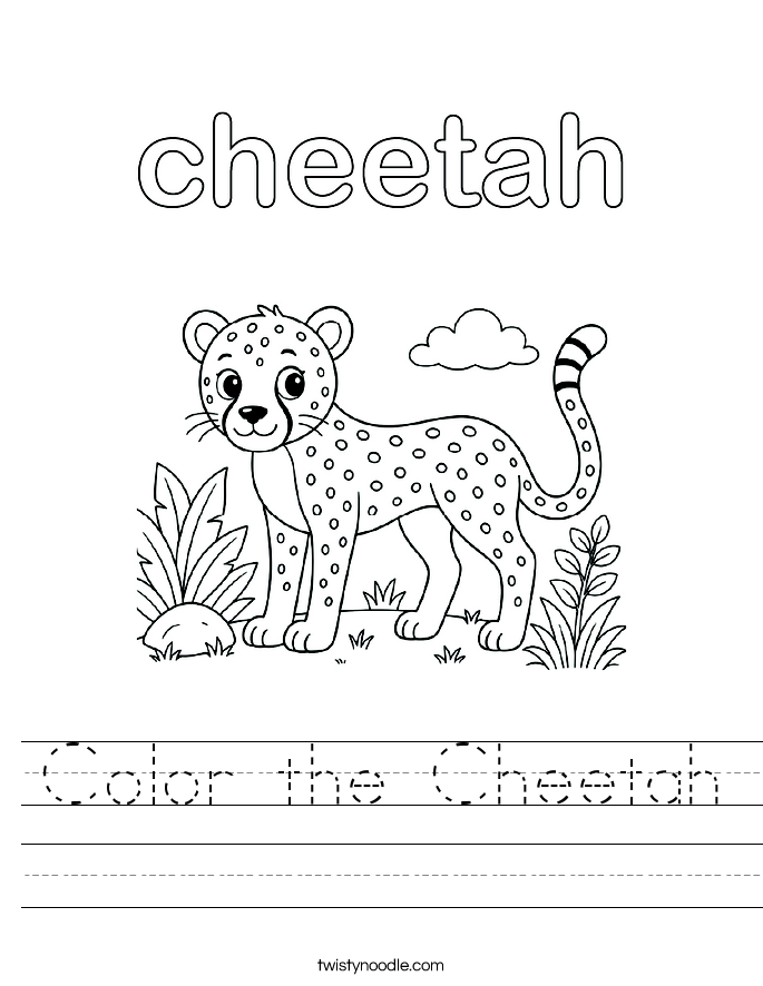Color the Cheetah Worksheet