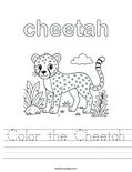 Color the Cheetah Worksheet