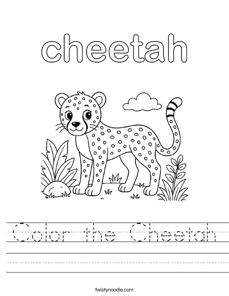 Color the Cheetah Worksheet