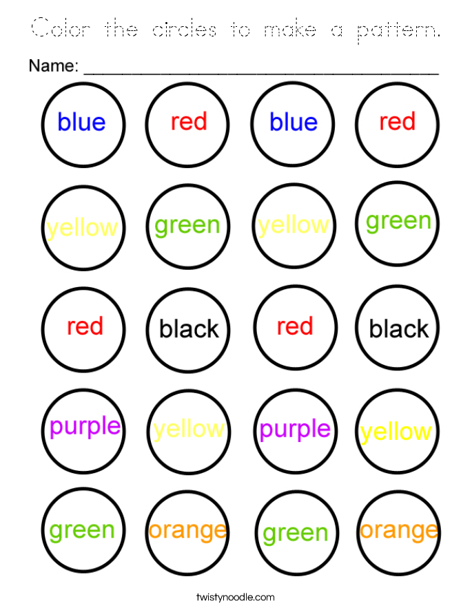 Color the circles to make a pattern. Coloring Page