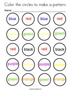 Color the circles to make a pattern Coloring Page