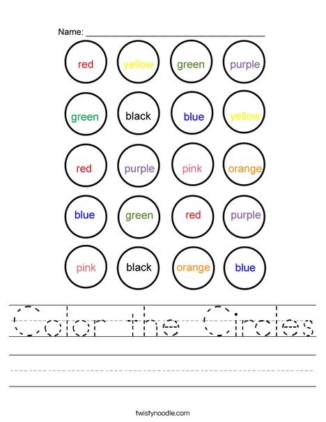 Color the Circles Worksheet