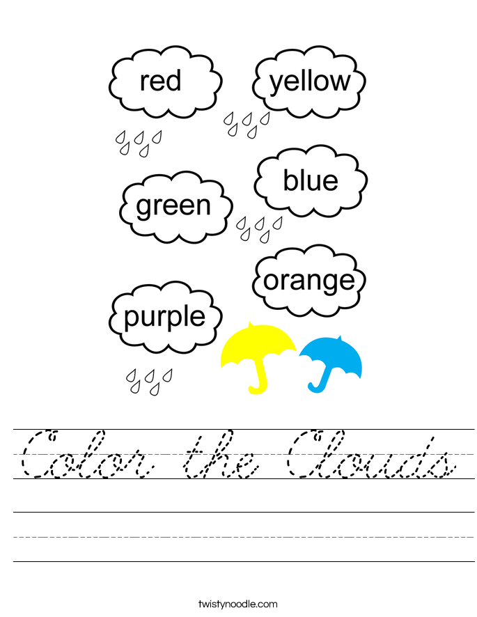 Color the Clouds Worksheet