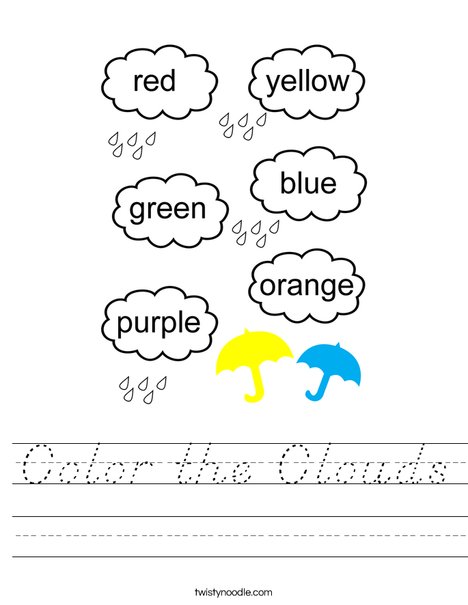Color the Clouds Worksheet