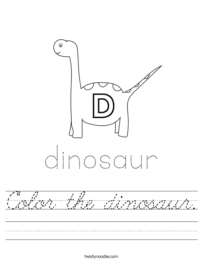 Color the dinosaur. Worksheet
