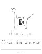 Color the dinosaur Handwriting Sheet