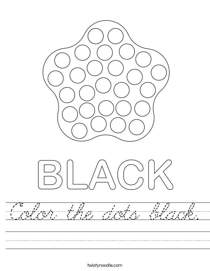 Color the dots black. Worksheet