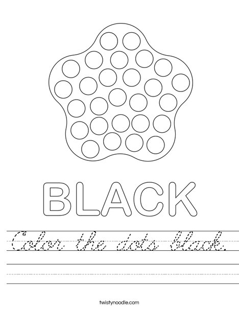 Color the dots black. Worksheet