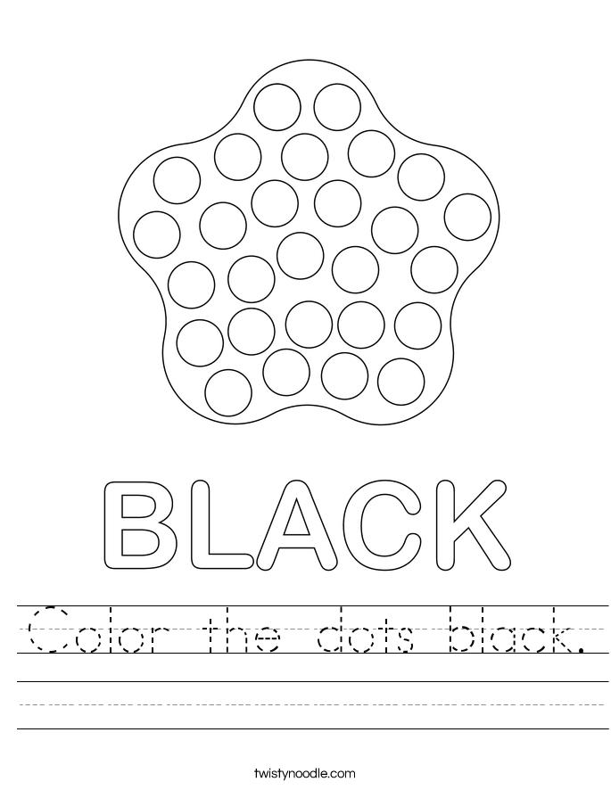Color the dots black. Worksheet