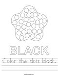 Color the dots black. Worksheet
