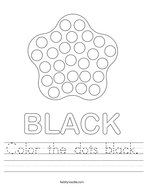 Color the dots black Handwriting Sheet