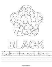 Color the dots black Handwriting Sheet