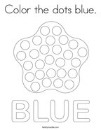 Color the dots blue Coloring Page