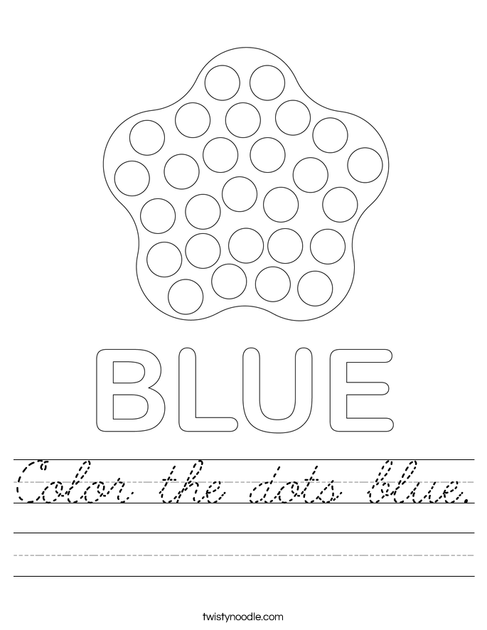 Color the dots blue. Worksheet