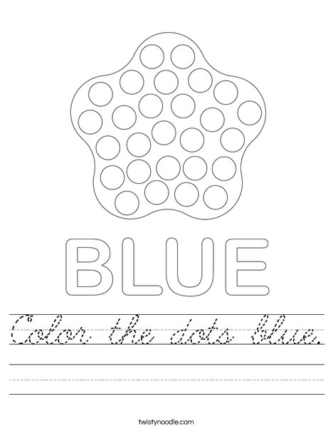 Color the dots blue. Worksheet
