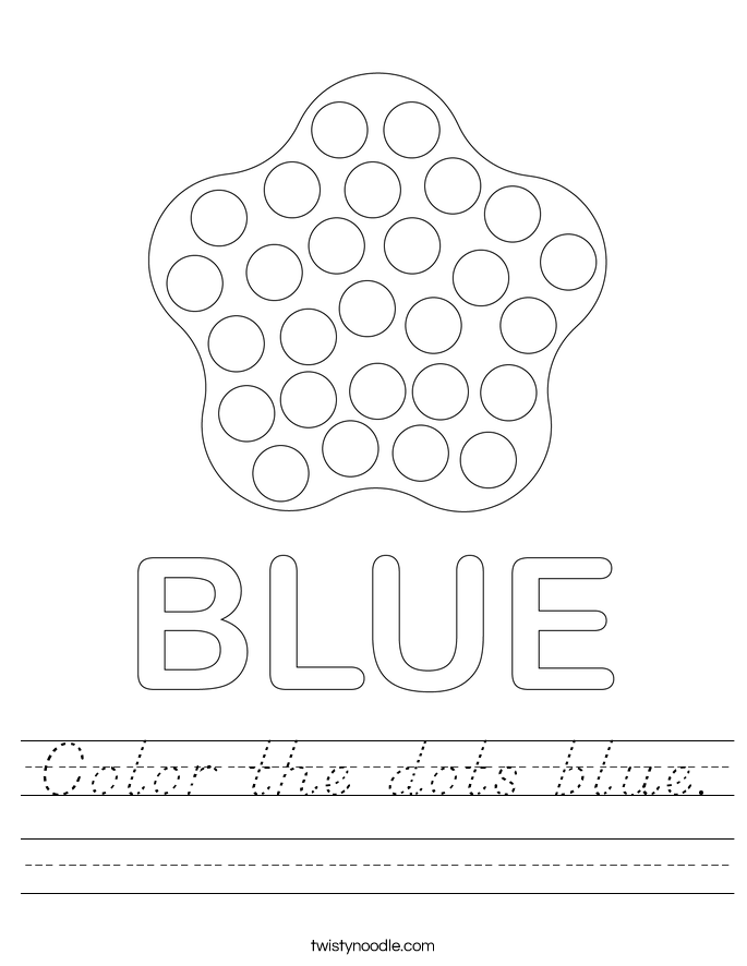 Color the dots blue. Worksheet