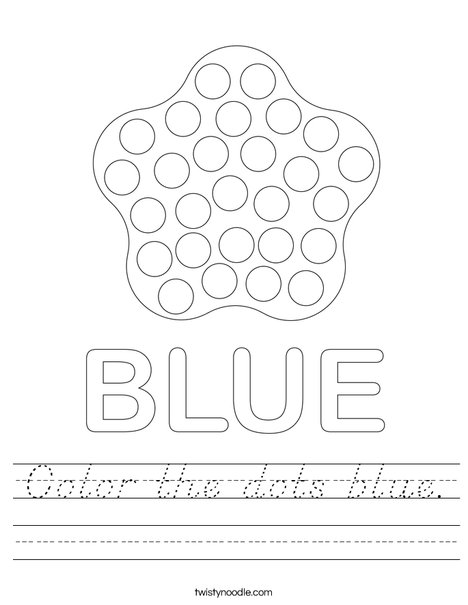 Color the dots blue. Worksheet