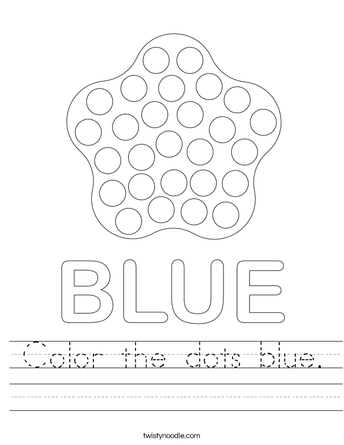 Color the dots blue. Worksheet