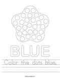 Color the dots blue. Worksheet