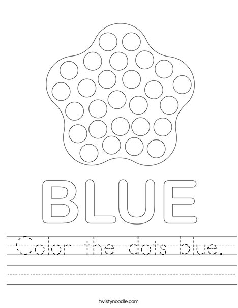 Color the dots blue. Worksheet